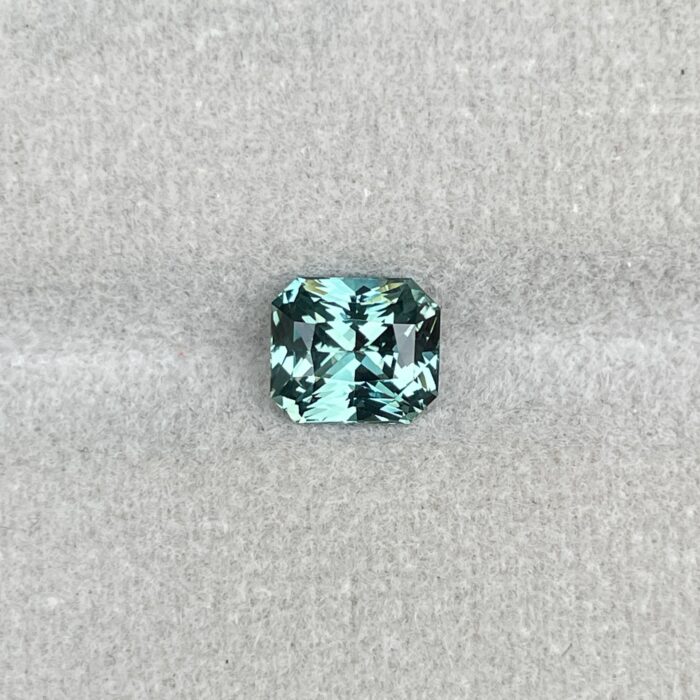 Radiant cut Greenish blue sapphire, lagoon green sapphire 1.66 crt. Clean Sapphire, Loose Stone