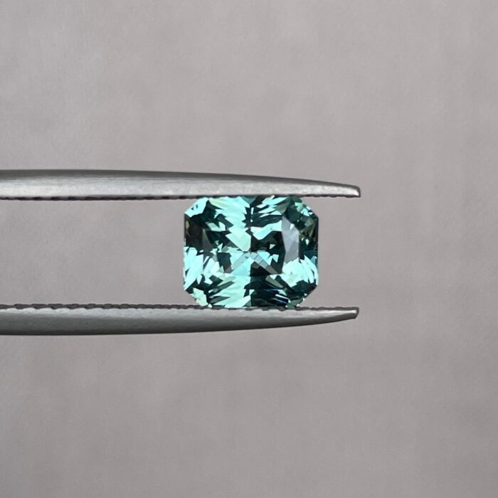 Radiant cut Greenish blue sapphire, lagoon green sapphire 1.66 crt. Clean Sapphire, Loose Stone