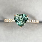 Blue Green Sapphire Ring – 1.22 Carat Teal Sapphire in 18K Rose Gold