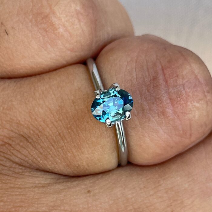 Teal sapphire stone, 1.18 crt swiss alps Natural teal sapphire. Faceted Loose Gemstone, For Making Jewelry.