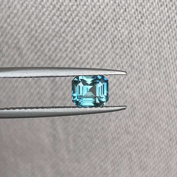 Natural Blue Green Sapphire Emerald Cut 5.10 x 5.60 Mm 1.08 crt.