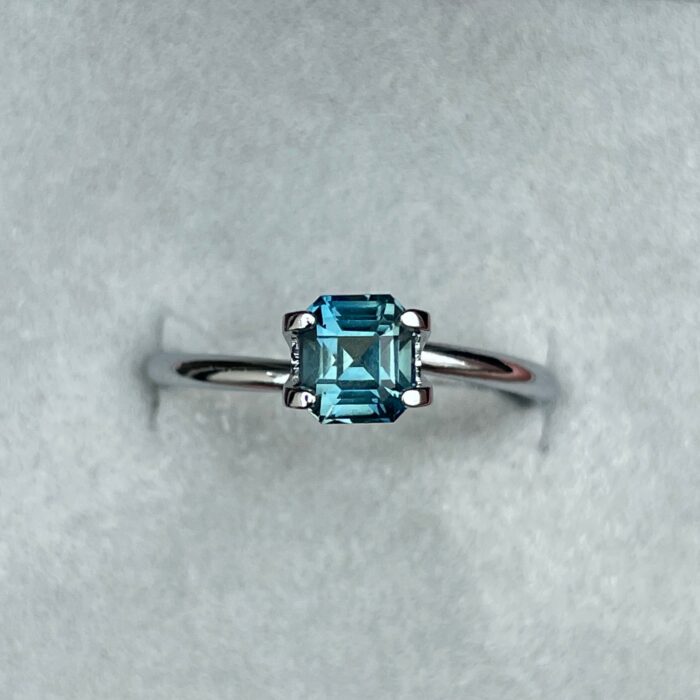 Natural Blue Green Sapphire Emerald Cut 5.10 x 5.60 Mm 1.08 crt.