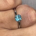 Natural Blue Green Sapphire Emerald Cut 5.10 x 5.60 Mm 1.08 crt.
