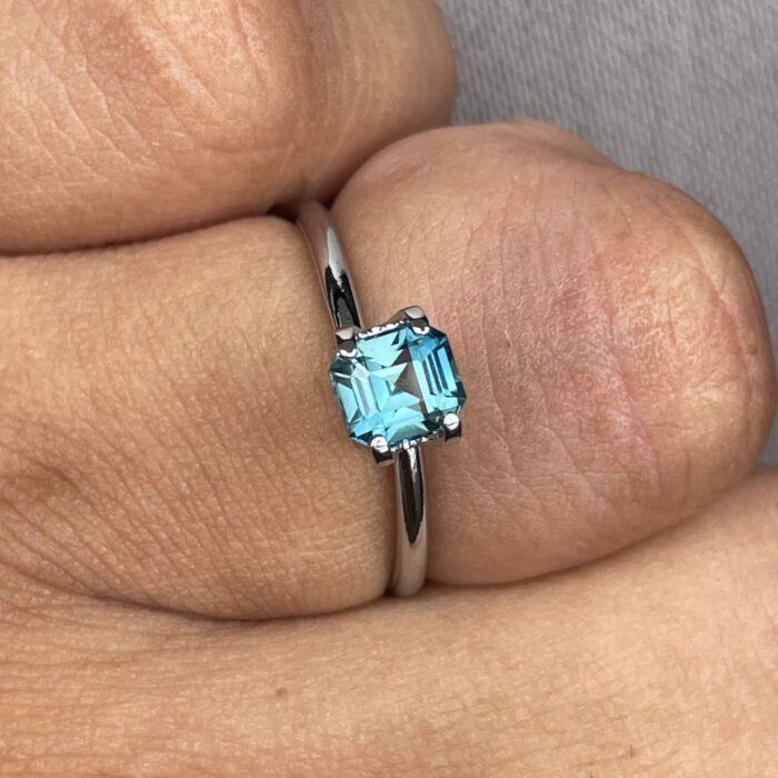 Natural Blue Green Sapphire Emerald Cut 5.10 x 5.60 Mm 1.08 crt. - NASHGEMS