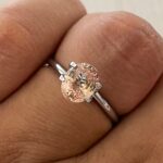 2.02 crt Peach Sapphire/ pinkish peach sapphire/ apricot sapphire/ champagne sapphire Engagement Ring/ sapphire ring/ custom ring/ sapphire
